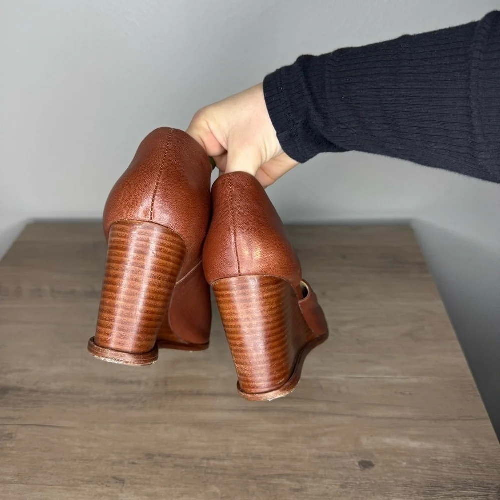 Matt Bernson Leather Half-d'orsay Wedge Bootie in Brown